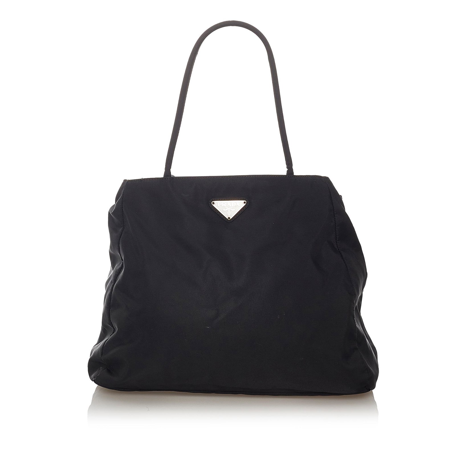 Prada Tessuto Handbag: Prada Tessuto Handbag This handbag features a nylon body rolled straps an open top and an interior zip pocket. Brand: Prada Model: Tessuto Handbag Origin: ITALY Category: Bags Color: Black Style: Tess
