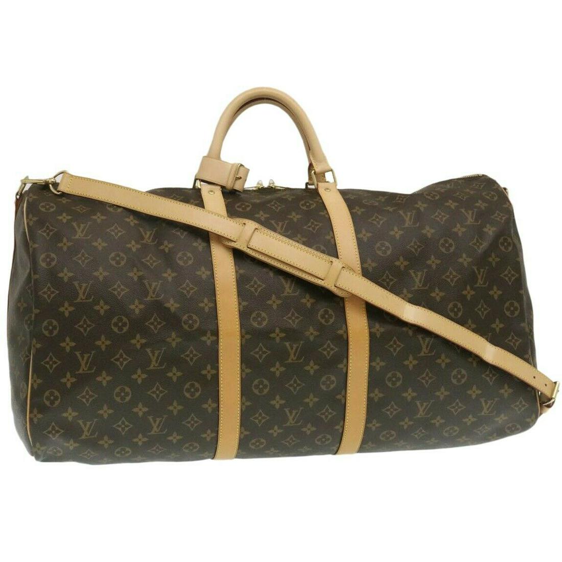LOUIS VUITTON Monogram Keepall Bandouliere 60 Boston Bag M41412 LV: LOUIS VUITTON Monogram Keepall Bandouliere 60 Boston Bag M41412 LV Brand: LOUIS VUITTON Style: Boston Bag Exterior Material: Monogram Canvas Exterior Color: Monogram Bag Height: 11.8inch(Approx) / 30c