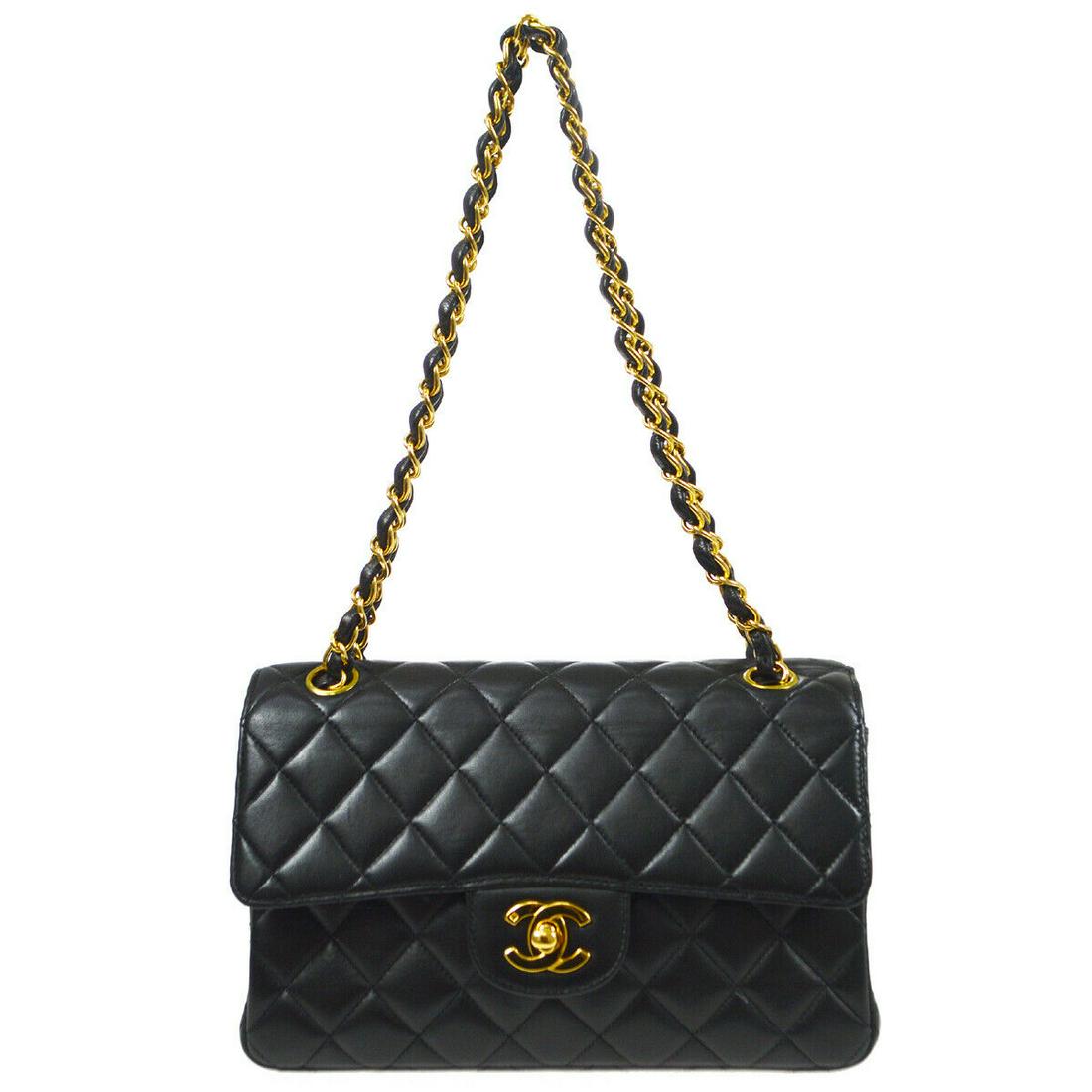CHANEL Classic Both Side Flap Small Chain Hand Bag 3981997 Black Lambskin: CHANEL Classic Both Side Flap Small Chain Hand Bag 3981997 Black Lambskin Size: Medium Accents: Quilted Model: Classic Both Side Flap Small Style: Hand Bag Handle Style: Double Handles Bag Height: 5.7