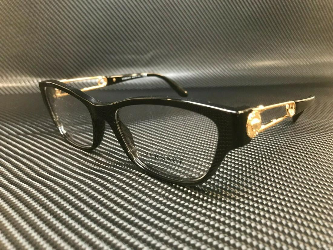 VERSACE VE3288 GB1 Black Rectangle Women's 54 mm Eyeglasses: VERSACE VE3288 GB1 Black Rectangle Women's 54 mm Eyeglasses Style: Rectangle Type: Eyeglasses Brand: Versace Frame Color: Black New The BIDHAUS Guarantee: All items in this auction are guaranteed auth