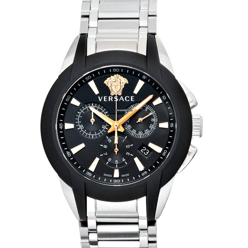 Versace VEM800218 - Quartz Black Dial Stainless Steel Men's Watch: Versace VEM800218 - Quartz Black Dial Stainless Steel Men's Watch Brand: Versace Dealer product code: 29929A Movement: Quartz Case material: Steel Year of production: Unknown Condition: New (Brand new