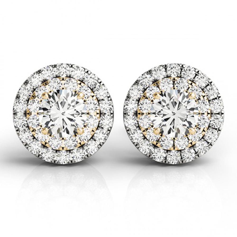 2.25 ctw Diamond Solitaire VS/SI Certified Halo 14k 2Tone Gold: 2.25 ctw Diamond Solitaire VS/SI Certified Halo 14k 2Tone Gold 2.25 ctw Diamond Solitaire VS/SI Certified Halo 14k White & Yellow Gold Designer Brand Luxury Jewelrymade in the USA Item: Diamond Stud T