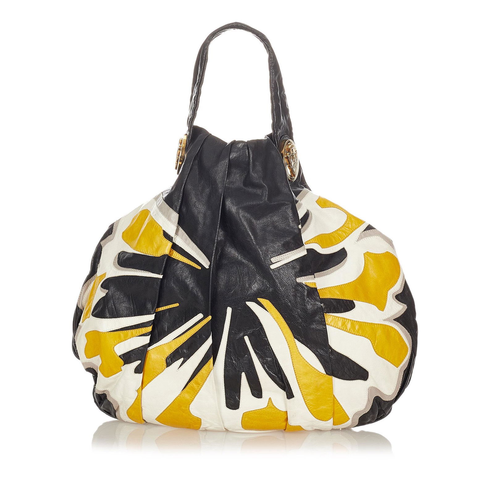 Gucci Hysteria Printed Leather Satchel: Gucci Hysteria Printed Leather Satchel This satchel features a printed leather body flat leather handles gold-tone hardware a top zip closure and interior zip and slip pockets. Brand: Gucci Model: Hys