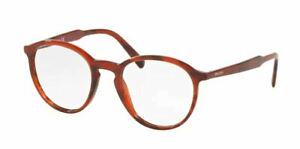 PRADA PR 13TV 5491O1 Striped Brown Round Men's 51 mm: PRADA PR 13TV 5491O1 Striped Brown Round Men's 51 mm Brand: PRADA Department: Men Type: Eyeglasses Frame Color: Brown Style: Round New The BIDHAUS Guarantee: All items in this auction are guaranteed a