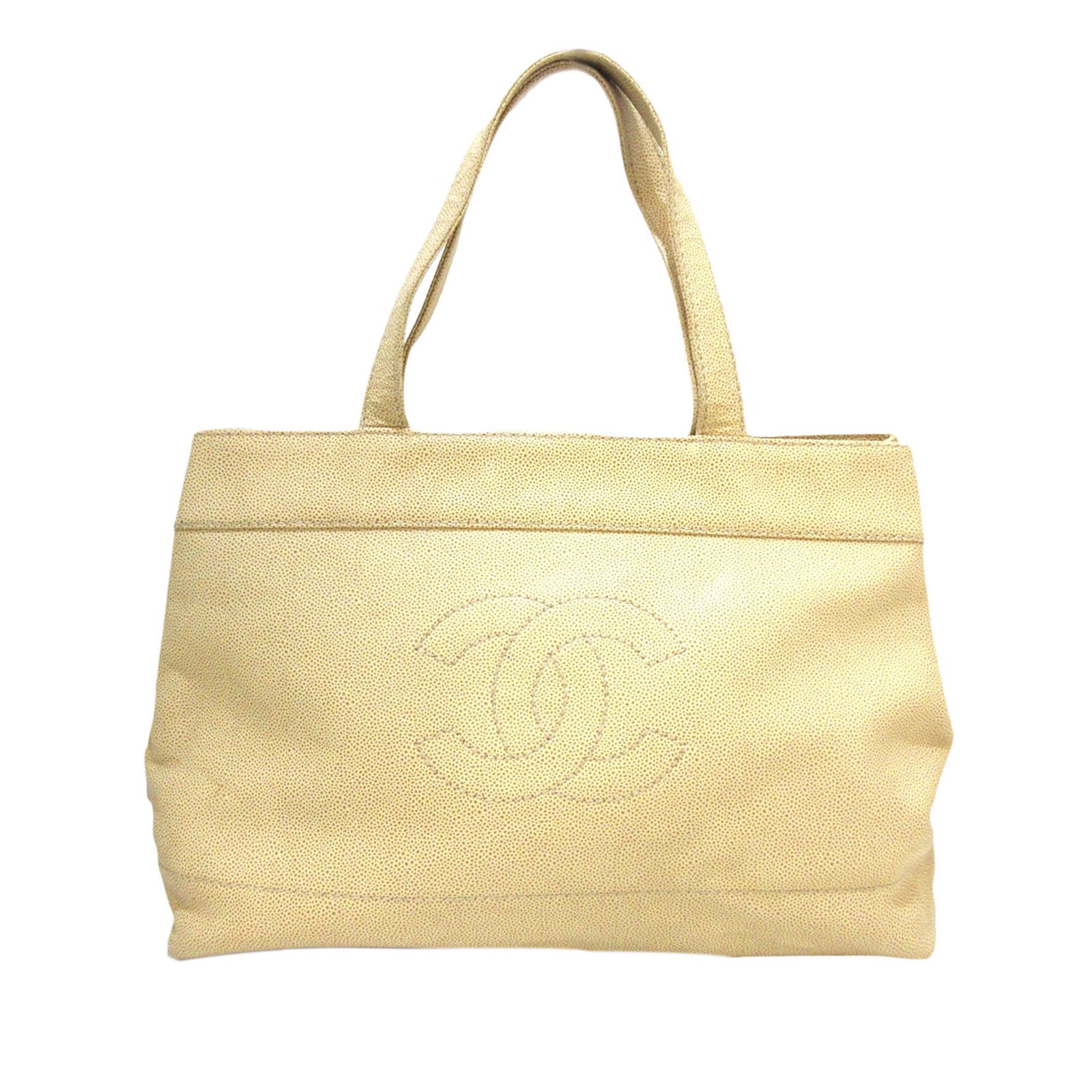 Chanel CC Caviar Leather Tote Bag: Chanel CC Caviar Leather Tote Bag This tote bag features a caviar leather body flat straps an open top with magnetic snap button closures and interior zip pockets. Brand: Chanel Model: CC Caviar Leath