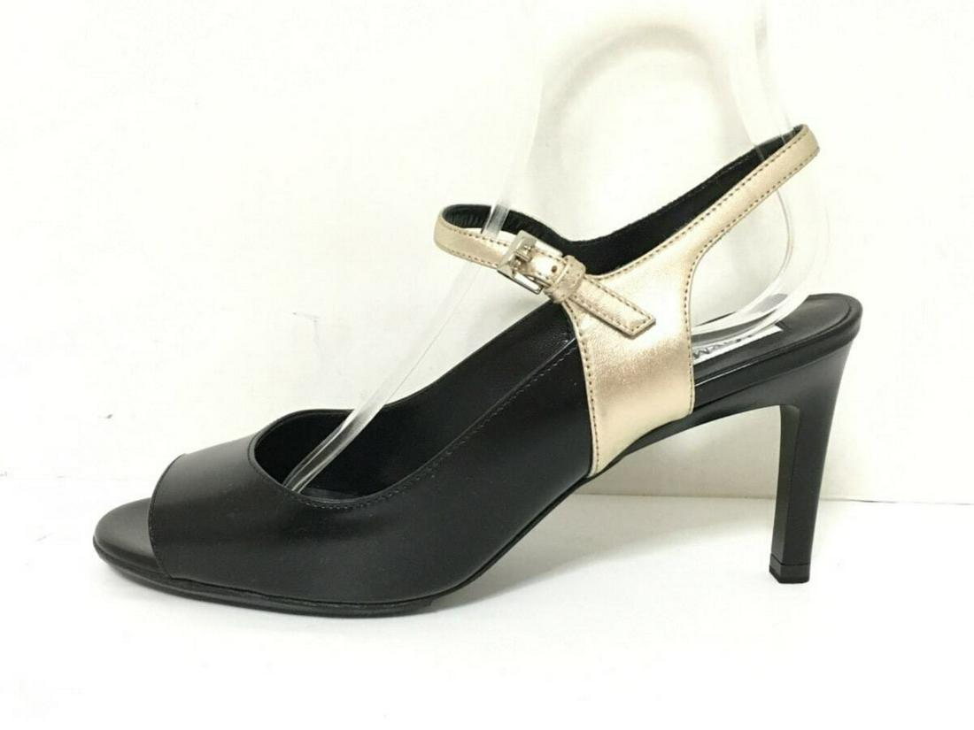 Max Mara Black Gold Leather Womens Sandals #37: Max Mara Black Gold Leather Womens Sandals #37 Brand: Max Mara Style: Sandals Color: Black Gold Upper Material: Leather Accessories: None Type: Sandals B: Reasonable Wear and Tears The BIDHAUS Guarant