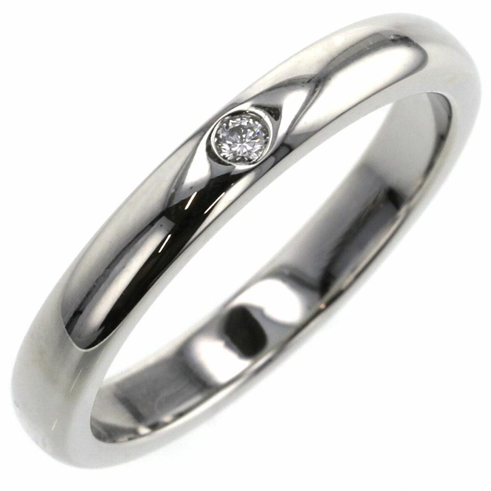 Tiffany Ring Stacking Band 1P Width Approx. 2.8mm Platinum PT950 Diamond No. 8 Ladies TIFFANY & Co.: Tiffany Ring Stacking Band 1P Width Approx. 2.8mm Platinum PT950 Diamond No. 8 Ladies TIFFANY & Co. Brand: Tiffany Gender: Women Color: Silver Material: Platinum 950 Stone: Diamond Weight (ct.): 0.01 