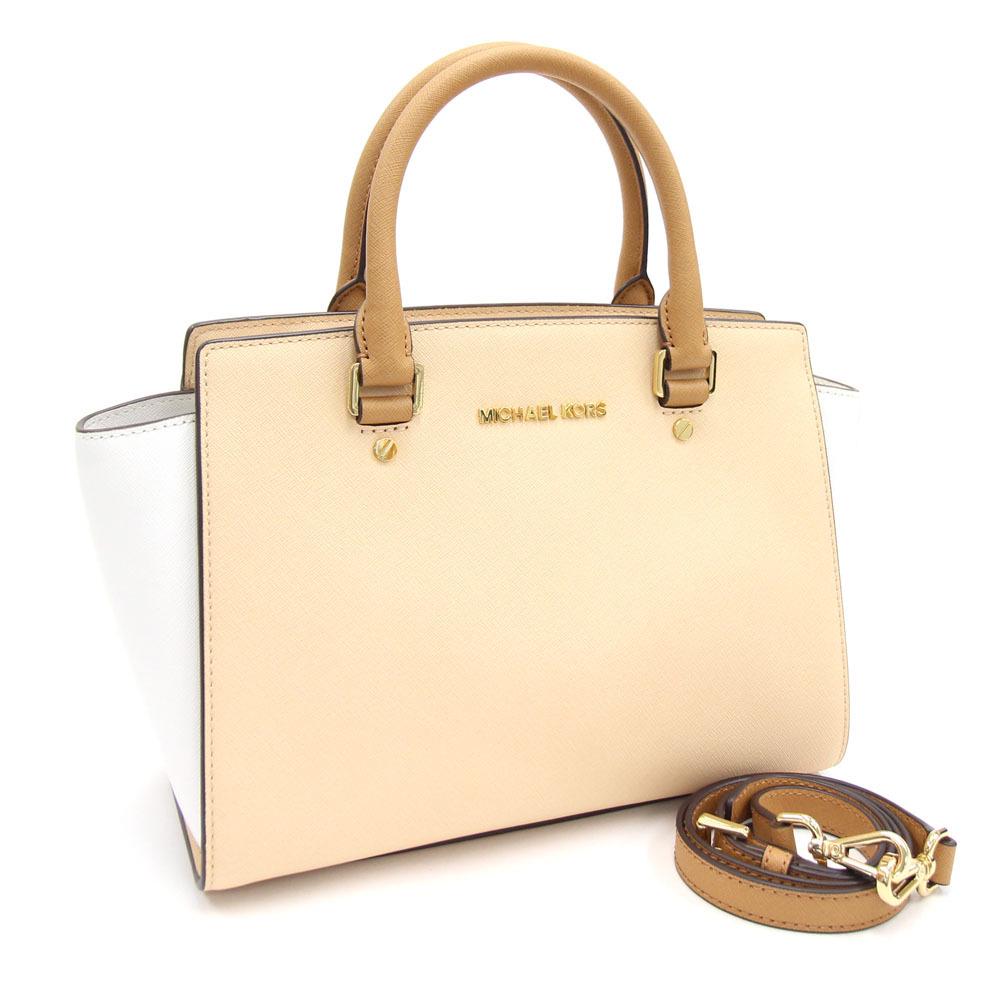 Michael Kors 2way Handbag 30t4mlms2t Beige White Light Brown