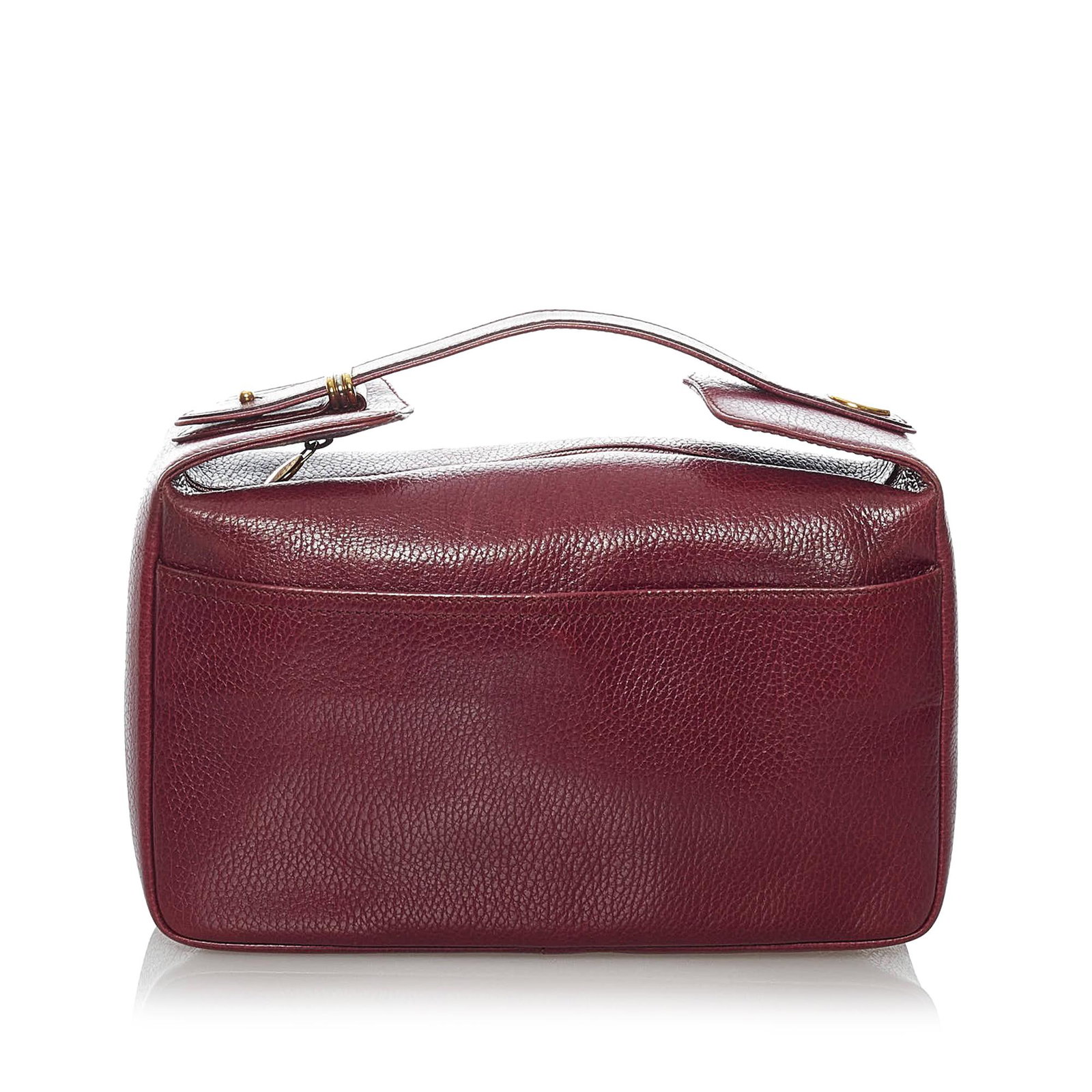 Must de Cartier Leather Handbag: Must de Cartier Leather Handbag This handbag features a leather body a flat leather handle and a top zip closure. Brand: Cartier Model: Must de Cartier Leather Handbag Origin: France Category: Bags Co