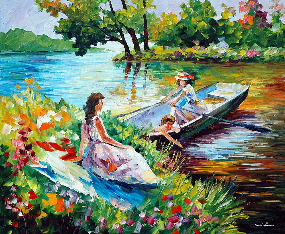 Picnic - Limited Edition 1/25 by Leonid Afremov: Picnic - Limited Edition 1/25 by Leonid Afremov This is a limited edition giclee hand-painted by Leonid Afremov. This is the first giclee of a small edition of 25 paintings. The rest of the edition is