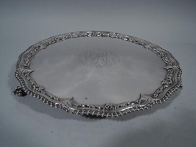 Georgian Salver - Antique Tray - English Sterling Silver Robert Rew - 1766: Georgian Salver - Antique Tray - English Sterling Silver Robert Rew - 1766