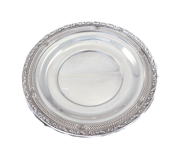 Sterling Silver Dish: Sterling Silver Dish Creator: Wallace Silversmiths (Manufacturer) Dimensions: Height: 1 in. (2.54 cm) Dimensions: Width: 9.5 in. (24.13 cm) Dimensions: Depth: 9.5 in. (24.13 cm) Materials and Techniqu