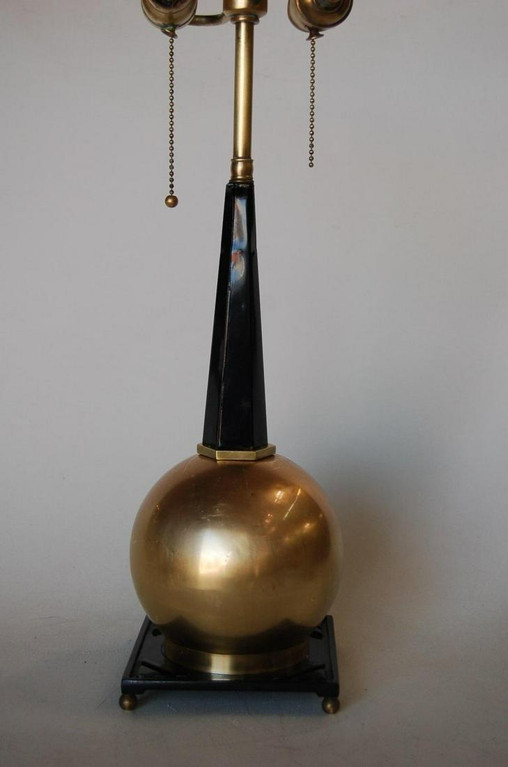 Art Deco Empire Style Brass Ball Table Lamp by Frankart: Art Deco Empire Style Brass Ball Table Lamp by Frankart Creator: Frankart (Maker) Dimensions: Height: 20 in. (50.8 cm) Dimensions: Width: 6 in. (15.24 cm) Dimensions: Depth: 6 in. (15.24 cm) Materials