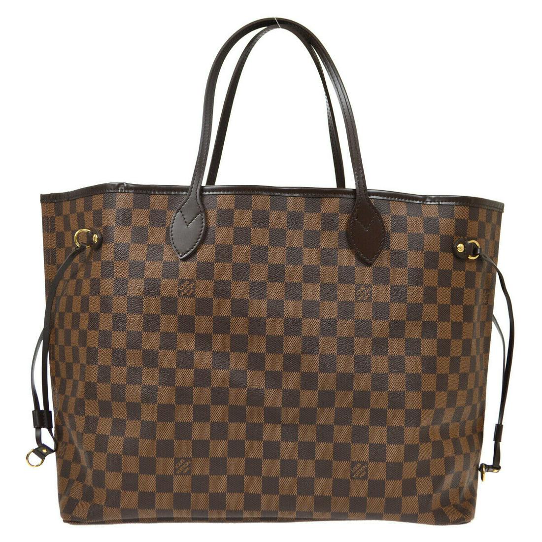 LOUIS VUITTON NEVERFULL GM SHOULDER TOTE BAG PURSE DAMIER N51106 FL4192: LOUIS VUITTON NEVERFULL GM SHOULDER TOTE BAG PURSE DAMIER N51106 FL4192 Size: Large Model: Louis Vuitton Neverfull GM Style: Totes & Shoppers Bag Height: 12.6 Exterior Color: Brown Product Line: Louis