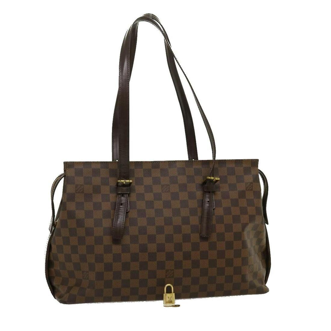 LOUIS VUITTON Damier Ebene Chelsea Tote Bag N51119 LV: LOUIS VUITTON Damier Ebene Chelsea Tote Bag N51119 LV Brand: LOUIS VUITTON Style: Tote Bag Material: Damier Ebene Canvas Exterior Color: Damie Ebene Bag Height: 10.8inch(Approx) / 27.5cm(Approx) Bag D