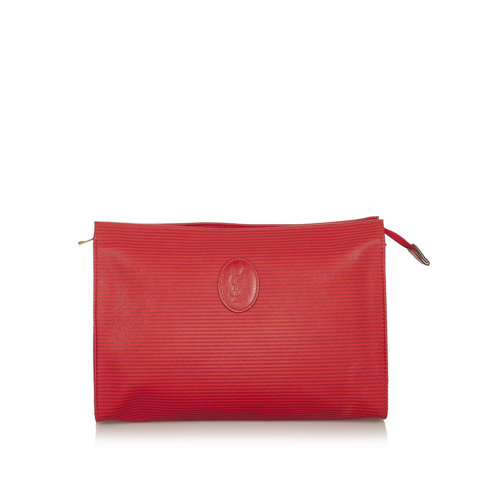 YSL Canvas Clutch Bag: YSL Canvas Clutch Bag This clutch bag features a canvas body and a top zip closure. Brand: YSL Model: Canvas Clutch Bag Origin: France Category: Bags Color: Red Style: Others Material: Fabric Conditio