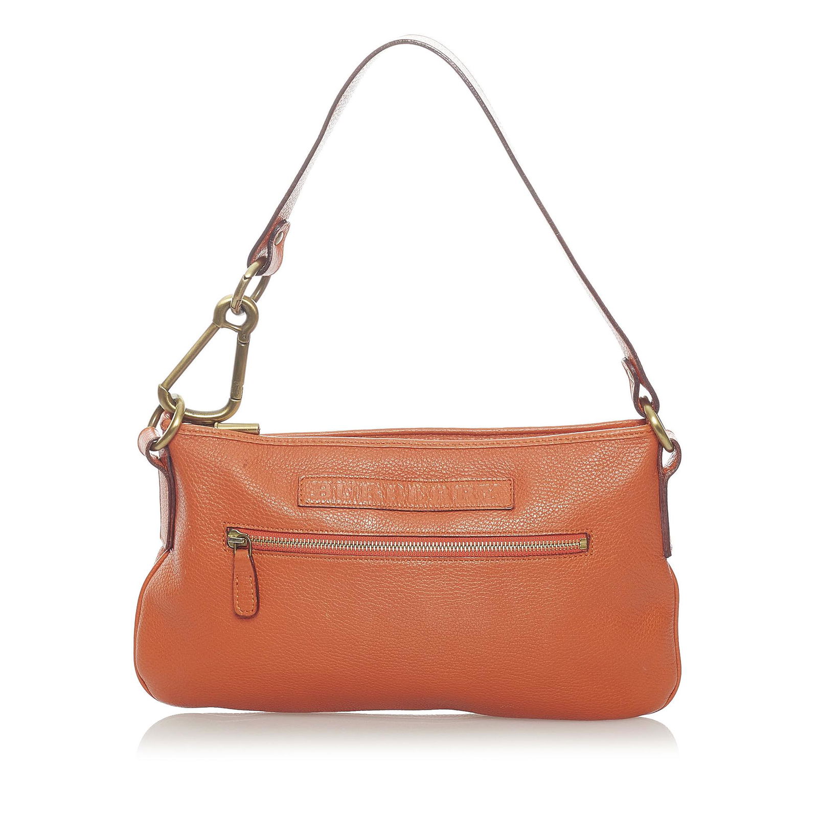 Burberry Leather Shoulder Bag: Burberry Leather Shoulder Bag This shoulder bag features a leather body exterior zip pocket a flat leather strap top zip closure and interior slip pockets. Brand: Burberry Model: Leather Shoulder Bag