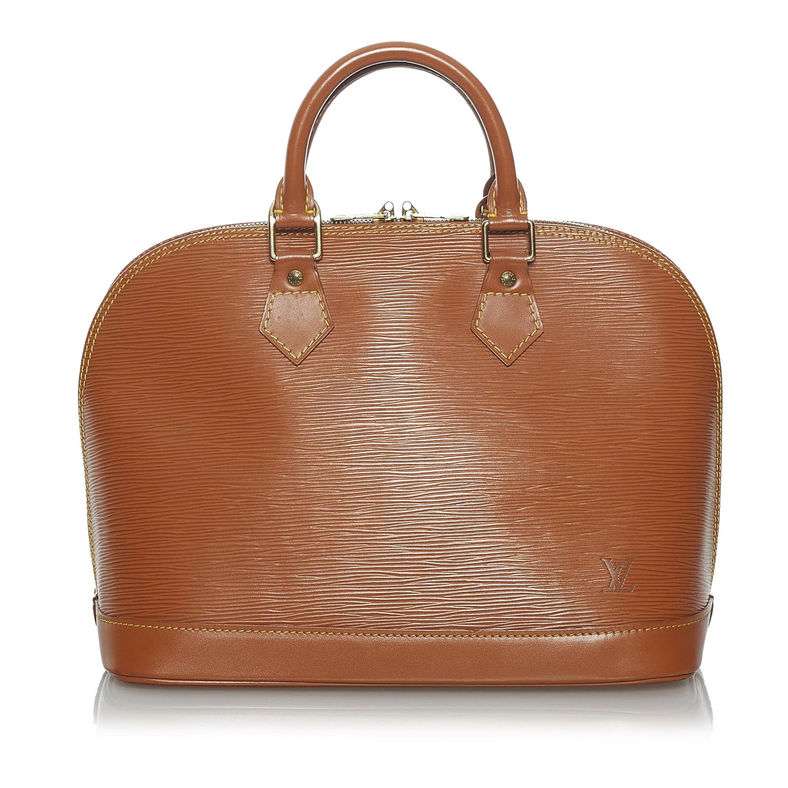 Louis Vuitton Epi Alma PM: Louis Vuitton Epi Alma PM The Alma PM features an epi leather body rolled handles a top zip closure and an interior slip pocket. Brand: Louis Vuitton Model: Epi Alma PM Origin: France Category: Bags C