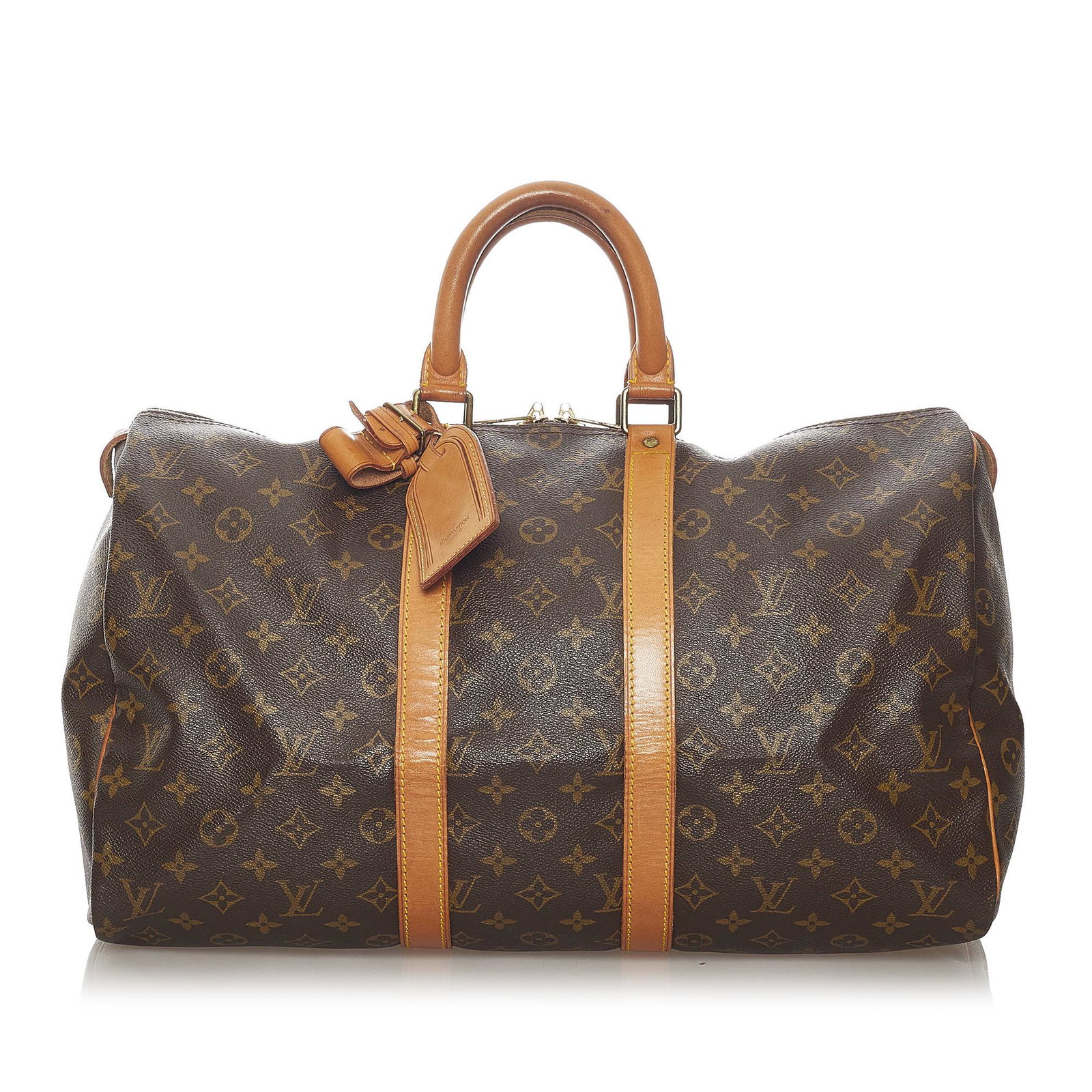 Louis Vuitton Monogram Keepall 45: Louis Vuitton Monogram Keepall 45 The Keepall 45 features a monogram canvas body rolled leather handles and a top zip closure. Brand: Louis Vuitton Model: Monogram Keepall 45 Origin: France Category: 