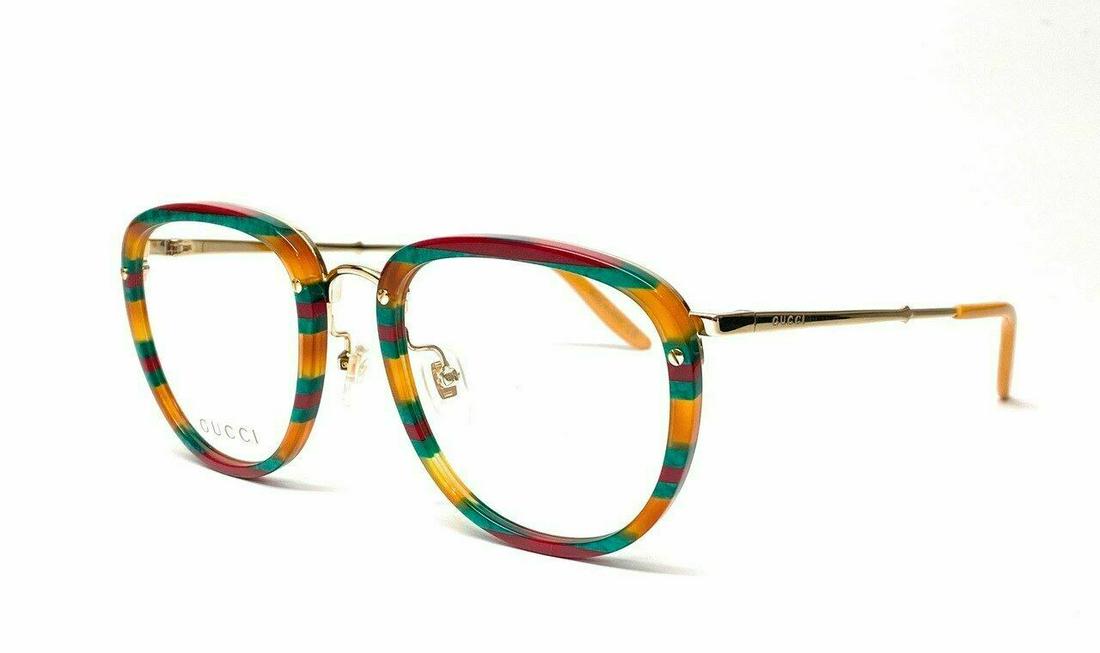 GUCCI GG0675O 004 Havana Square Round Men's Eyeglasses 52 mm: GUCCI GG0675O 004 Havana Square Round Men's Eyeglasses 52 mm Pattern: Striped Bridge Width: 22 mm Vintage: No Brand: Gucci Frame Color: Gold Type: Eyeglasses Model: Gucci GG0675O Style: Round Frame Ma