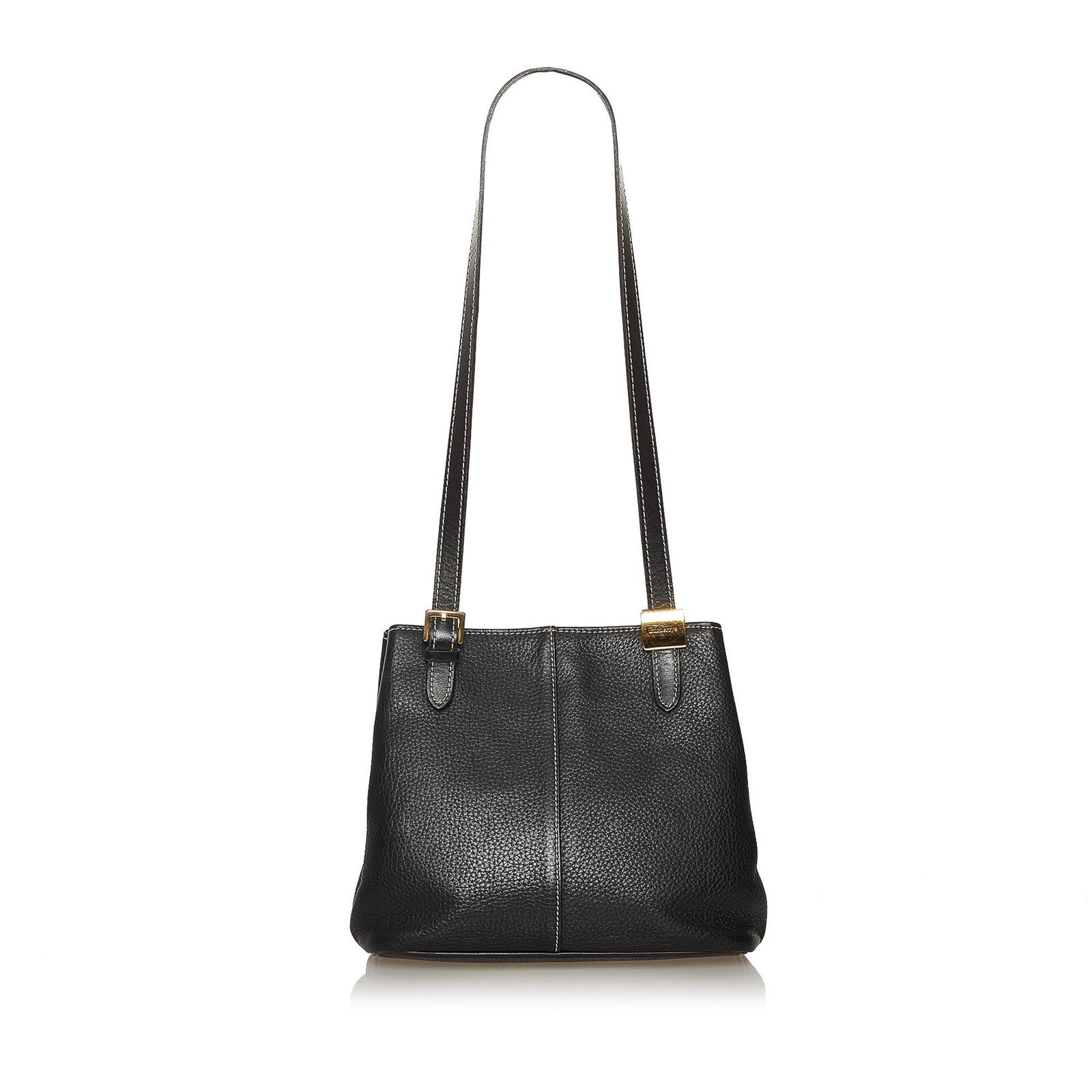 Burberry Leather Shoulder Bag: Burberry Leather Shoulder Bag This shoulder bag features a leather body flat leather straps a top zip closure and interior zip and slip pockets. Brand: Burberry Model: Leather Shoulder Bag Origin: Uni