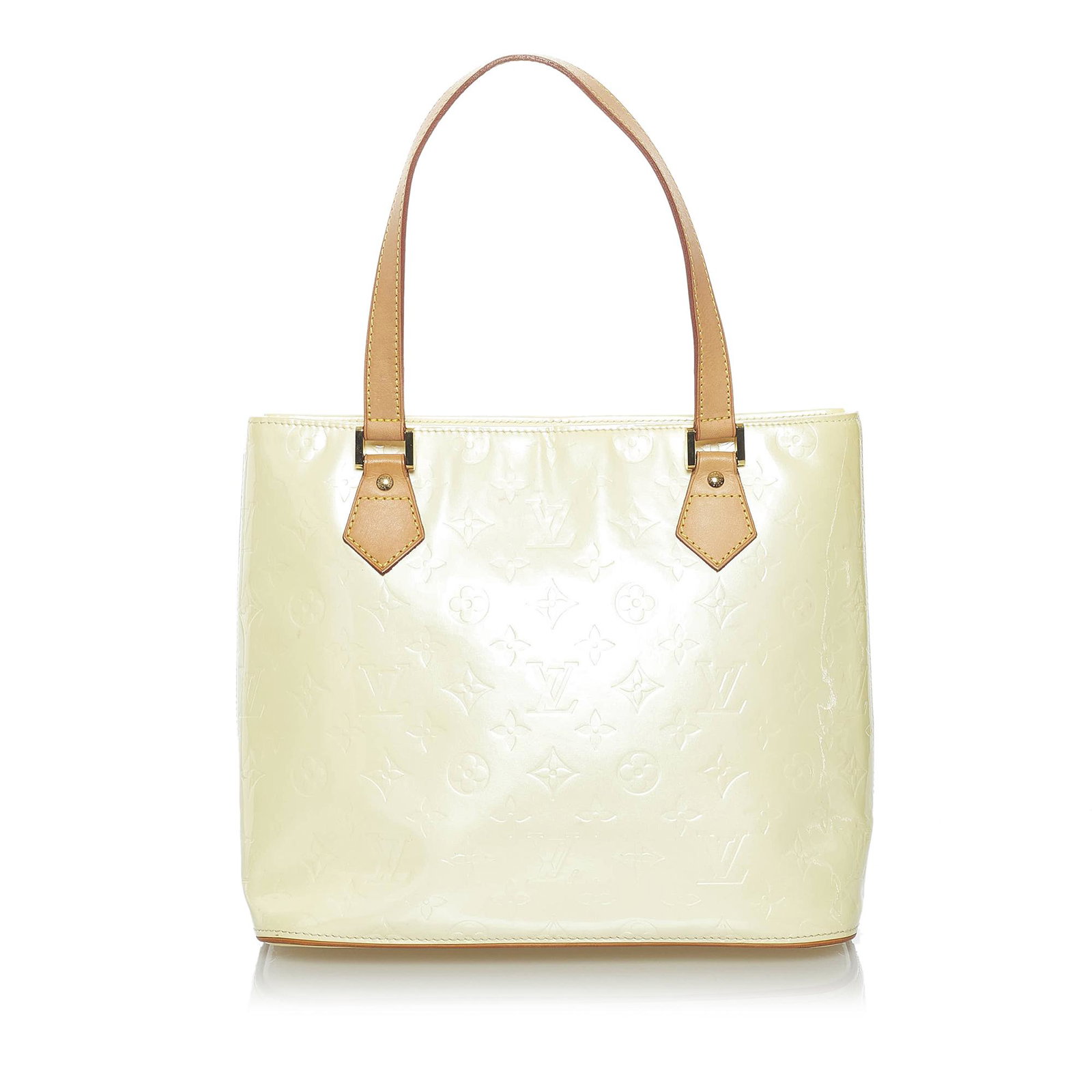 Louis Vuitton Vernis Houston: Louis Vuitton Vernis Houston The Houston features a vernis leather body flat leather straps a top zip closure and interior zip and slip pockets. Brand: Louis Vuitton Model: Vernis Houston Origin: Fran