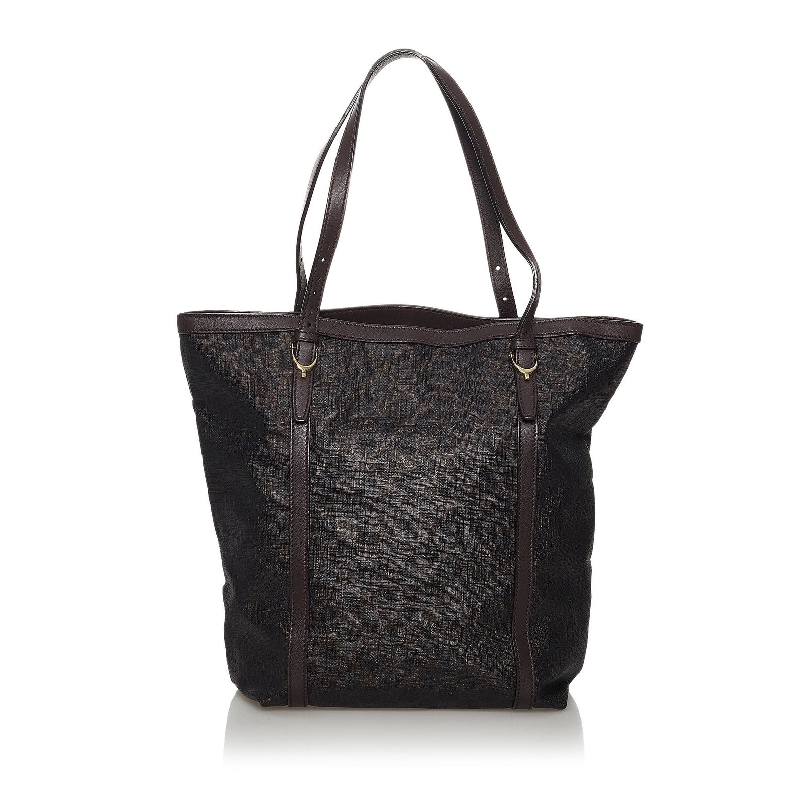 Gucci Horsebit Canvas Shoulder Bag: Gucci Horsebit Canvas Shoulder Bag This shoulder bag features a canvas body with leather trim flat leather handles an open top and interior zip pocket. Brand: Gucci Model: Horsebit Canvas Shoulder Bag