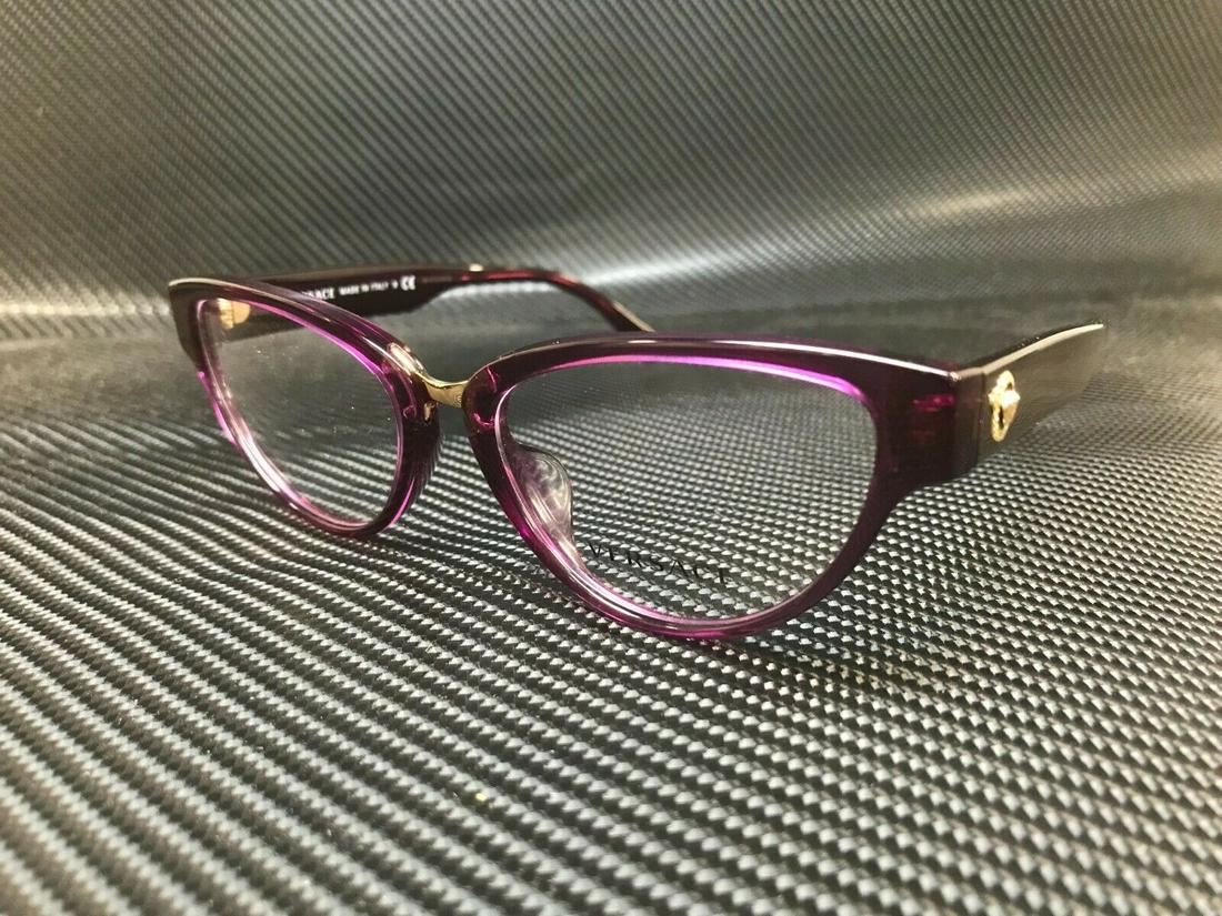 Versace VE3267A 5291 Violet Women's Eyeglasses Frame 53-17: Versace VE3267A 5291 Violet Women's Eyeglasses Frame 53-17 Temple Length: 140 mm Lens Socket Width: 53 mm Type: Eyeglasses Bridge Width: 17 mm Frame Material: Metal Brand: Versace Frame Color: Violet