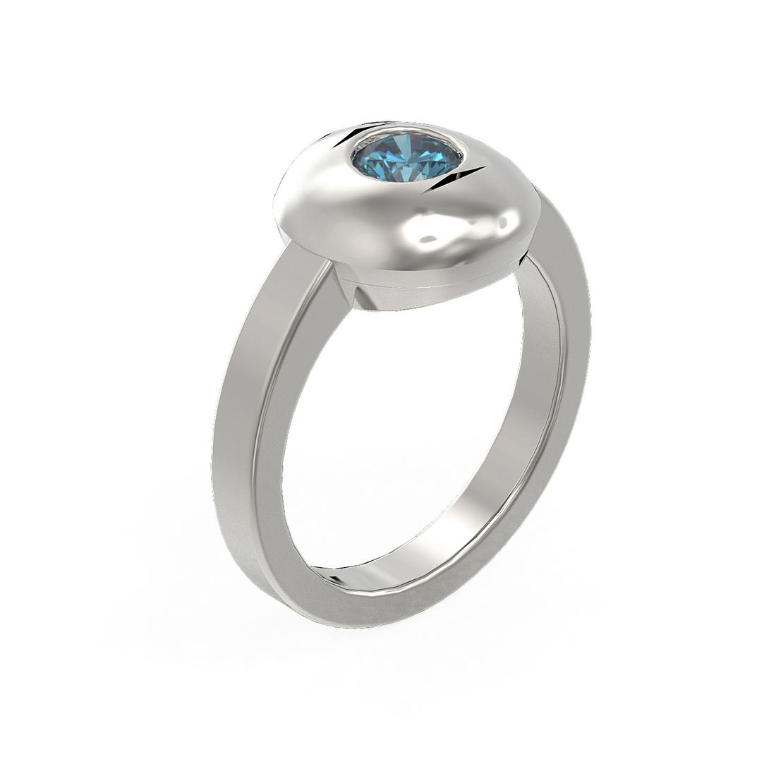 0.52 ctw Intense Blue Diamond Ring 18K White Gold: 0.52 ctw Intense Blue Diamond Ring 18K White Gold 0.52 ctw Intense Blue Diamond Ring 18K White Gold Designer Brand Luxury Jewelrymade in the USA Suggested Retail Price: $4200 Item: Diamond Wedding Rin