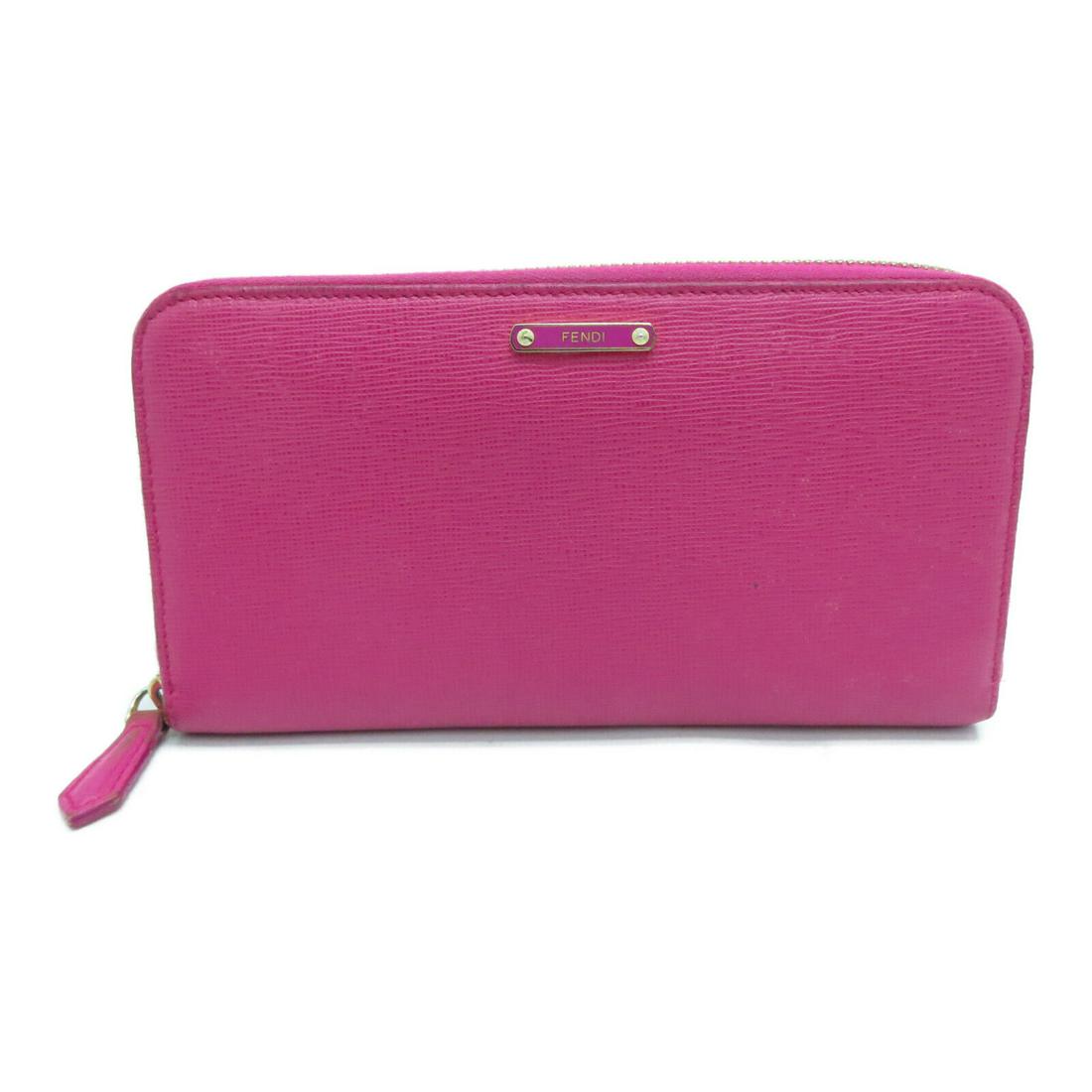 Fendi Long Wallet Leather Pink: Fendi Long Wallet Leather Pink Brand: FENDI Style: Round purse Material: leather Color: Pink Size Type: Regular Type: Round purse Frame Color: Pink B: Reasonable Wear and Tear The BIDHAUS Guarantee: A
