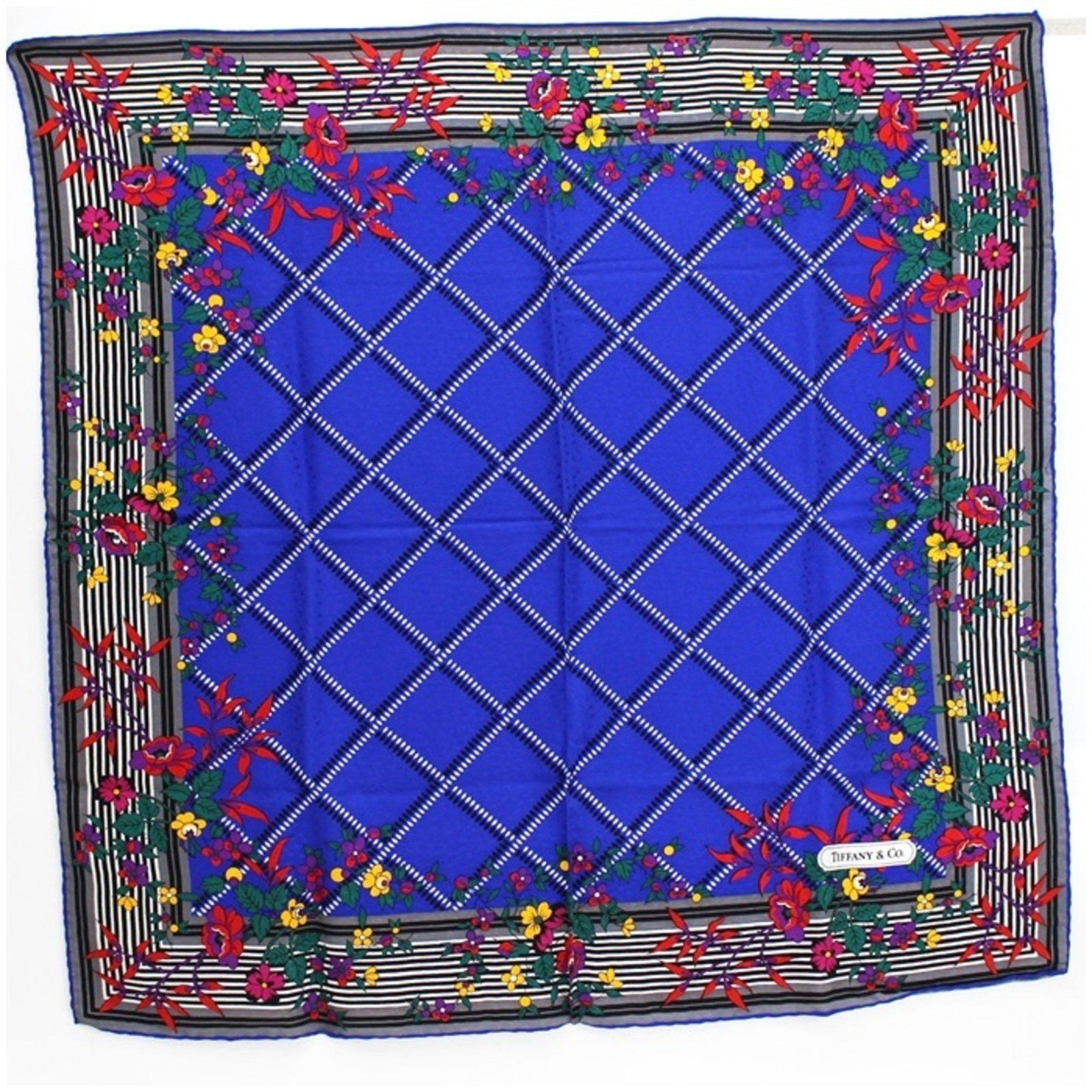 Tiffany Silk Scarf Stole Muffler Blue CHANEL | Ladies: Tiffany Silk Scarf Stole Muffler Blue CHANEL | Ladies Brand: Tiffany Type: Scarf Gender: Men Women Color: Blue Material: Silk100% Silk: 100% Size (LxW): 90cm x 90cm / 35.43 x 35.43 Condition: Used (ve