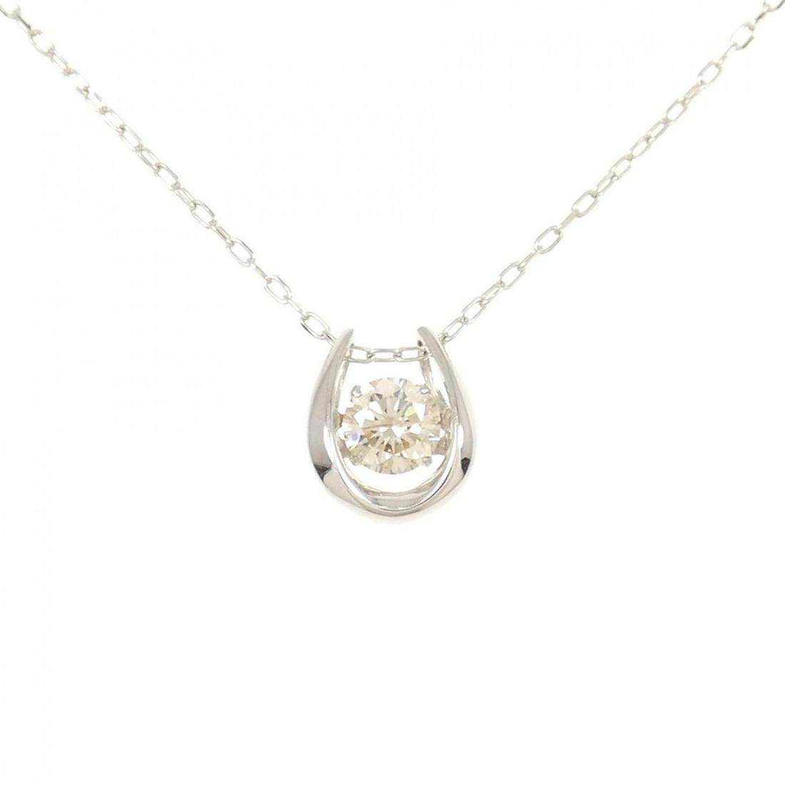 PT Horse Shoe Diamond Necklace 0.40CT: PT Horse Shoe Diamond Necklace 0.40CT Brand: Unbranded Style: Necklace Material: Platinum "Gender: Ladies " Size: 45cm Main Stone: Diamond 0.40CT Actualsize: Pendant top H x W: 9.9mmx8.2mm Chain Max. 