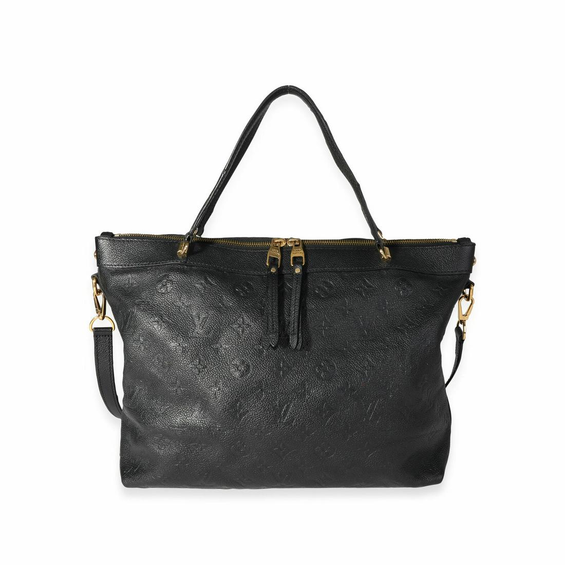 Louis Vuitton Black Monogram Empreinte Leather Bastille MM: Louis Vuitton Black Monogram Empreinte Leather Bastille MM Dimensions: 15 x 10 x 4 Handbag Accessories: Dustbag Bag Length: 15 in Bag Depth: 4 in Bag Height: 10 in Style: Crossbody Bag;Shoulder Bag;To