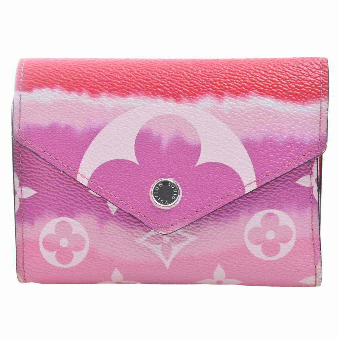 LOUIS VUITTON LV Escal Portofeuil Victorine Tri-Fold Wallet Pink / Red PVC Leather: LOUIS VUITTON LV Escal Portofeuil Victorine Tri-Fold Wallet Pink / Red PVC Leather Brand: Louis Vuitton Type: Wallet (tri-fold) Gender: Women Material: PVC PVC: Color: Pink red Size (HxWxD): 9.3cm x 1