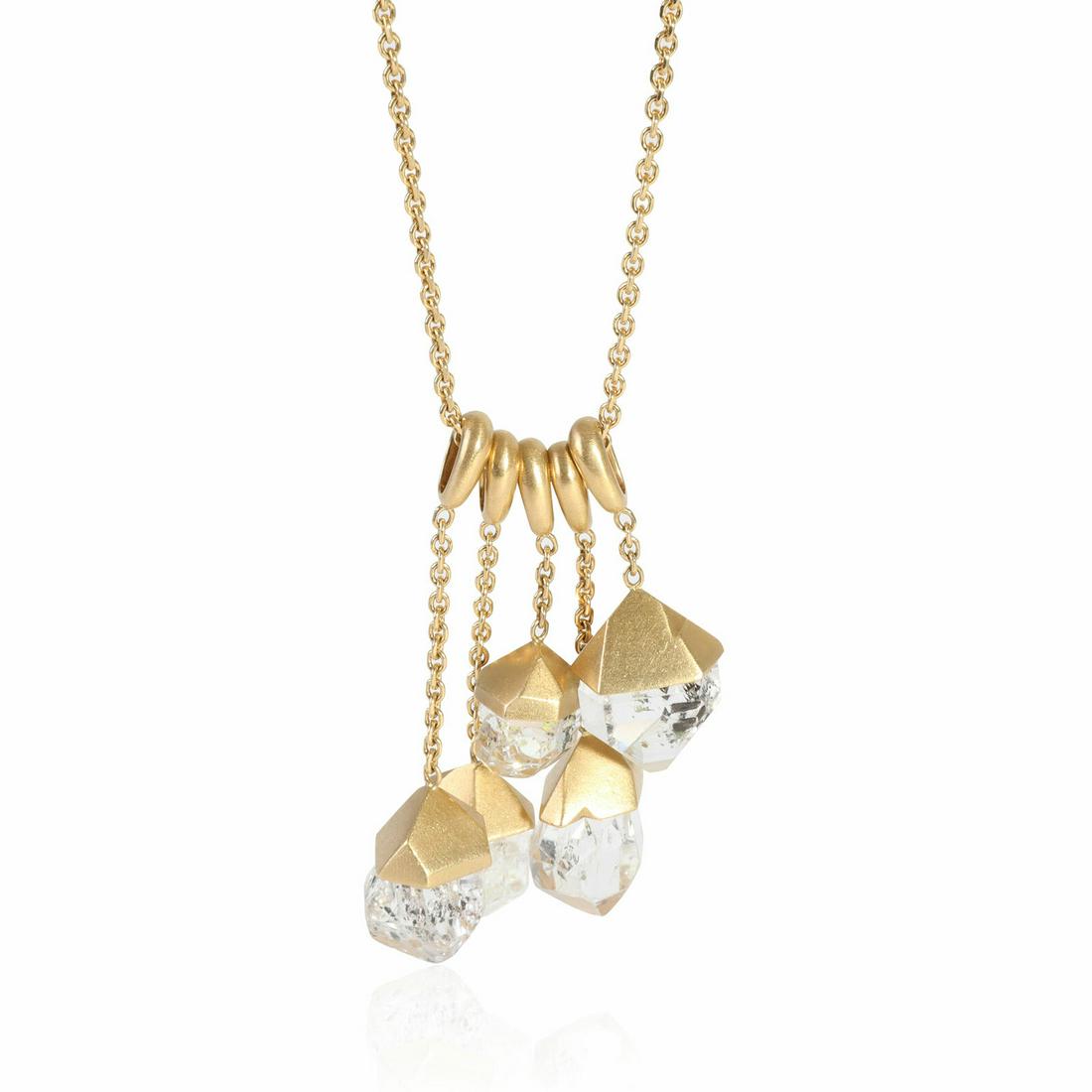 Rock Crystal Necklace in 18k Yellow Gold: Rock Crystal Necklace in 18k Yellow Gold Item Length: 30 in Main Stone: Quartz Metal Purity: 18k Original Box?: No Original Papers?: No Gross Weight (Grams): 49.42 Type: Fashion Necklace Style: Fashio