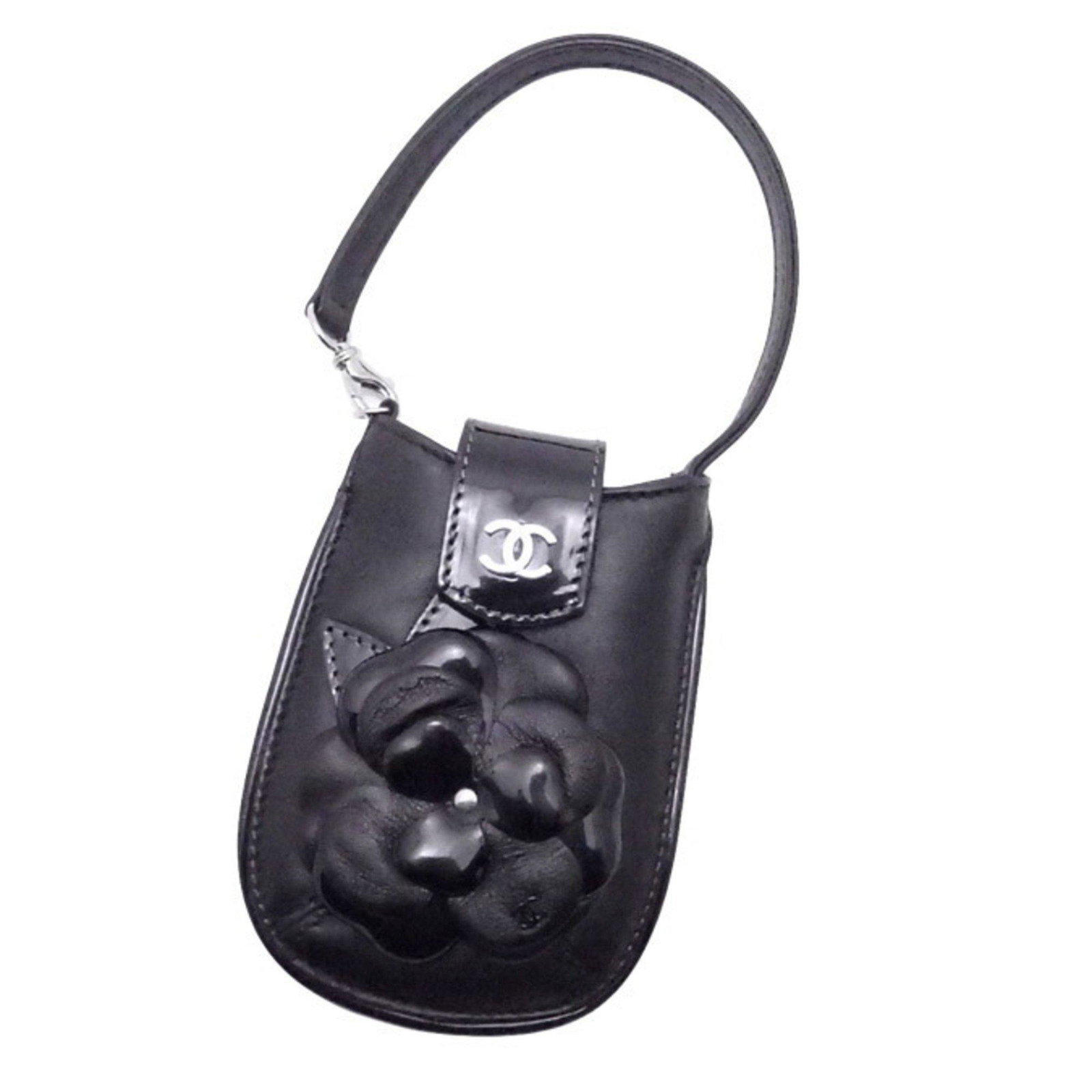 Chanel CHANEL Pouch Multi Case Camellia Coco Mark Black Leather Patent Smartphone: Chanel CHANEL Pouch Multi Case Camellia Coco Mark Black Leather Patent Smartphone Brand: Chanel Country of Origin: Italy Type: Pochette Material: Leather Patent leather Leather: Patent leather: Color:
