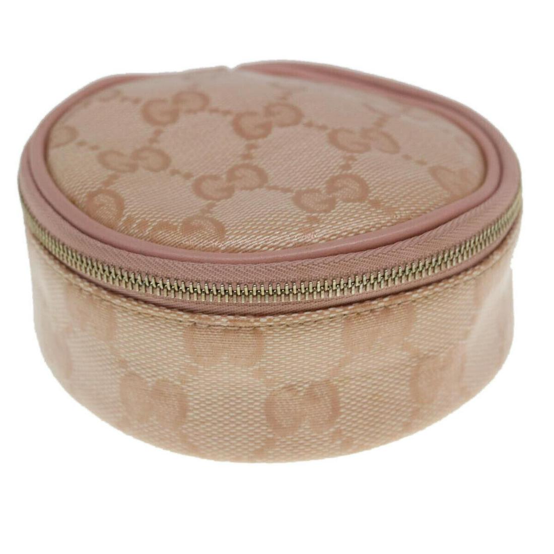 GUCCI GG Canvas Cosmetic Pouch Coated Canvas Pink: GUCCI GG Canvas Cosmetic Pouch Coated Canvas Pink Brand: GUCCI Style: Cosmetic Pouch Exterior Material: Coated Canvas Exterior Color: Pink Bag Height: 1.6inch(Approx) / 4cm(Approx) Bag Depth: 4.3inch(