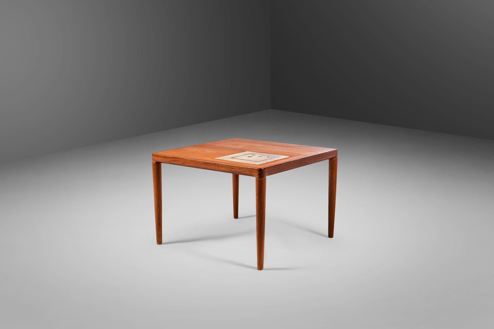 Teak End Table / Side Table with Tile Inlay by HW Klein for Bramin Denmark c. 1960's: Teak End Table / Side Table with Tile Inlay by HW Klein for Bramin Denmark c. 1960's Teak End Table / Side Table with Tile Inlay by HW Klein for Bramin Denmark c. 1960's About: Understated unique and 