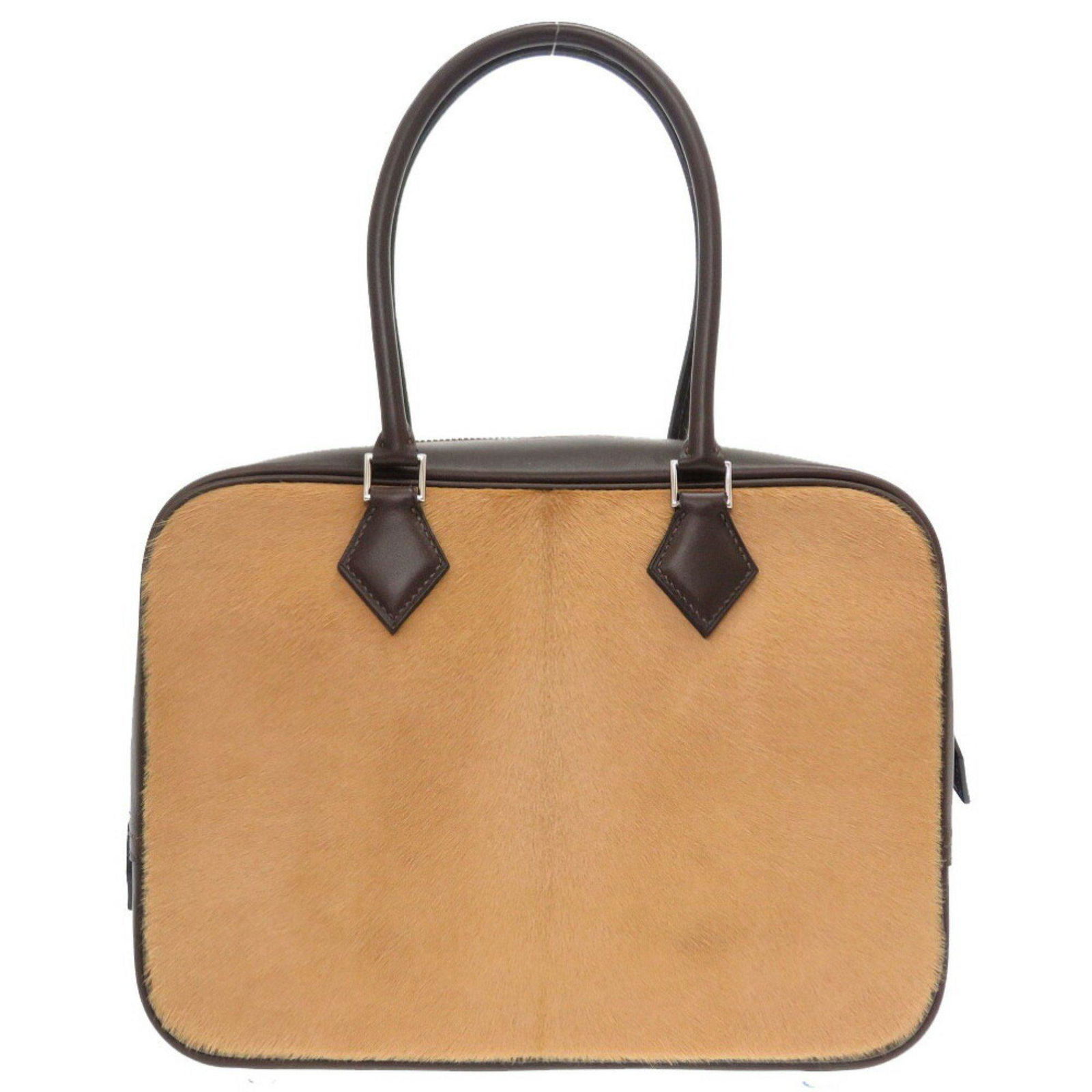 Hermes Plum 28 Harako Chamony Evenne # K engraved handbag bag tea 0026 HERMES: Hermes Plum 28 Harako Chamony Evenne # K engraved handbag bag tea 0026 HERMES Brand: Hermes Line: Plume Country of Origin: France Type: Handbag Closure: Zipper Inner Pocket: Open pocket3 Open pocket: