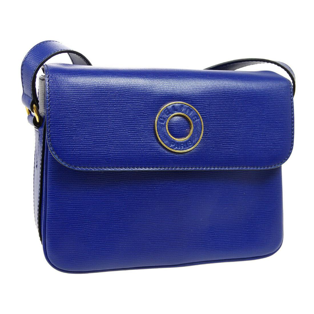 CELINE Logo Ring Cross Body Shoulder Bag DM94* Purse Blue Leather: CELINE Logo Ring Cross Body Shoulder Bag DM94* Purse Blue Leather Size: Medium Exterior Color: Blue Model: Cross Body Style: Cross Body Handle Style: Crossbody Strap Closure: Flap Magnet Bag Height: 7