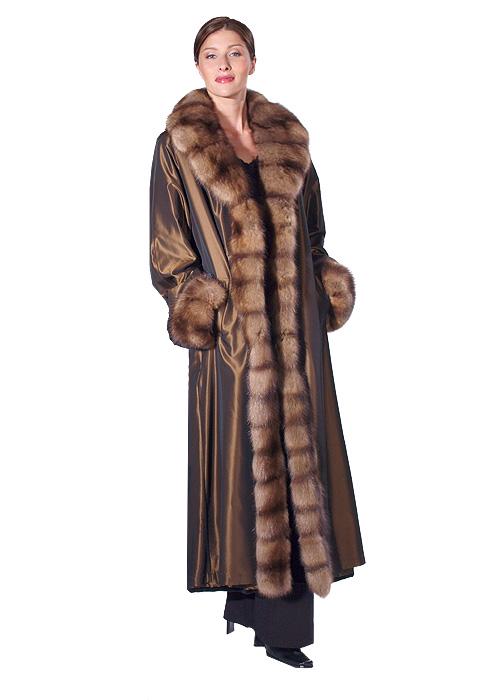 Sable Crosscut Trim-Reversible Sheared Mink Coat (1 of 2)