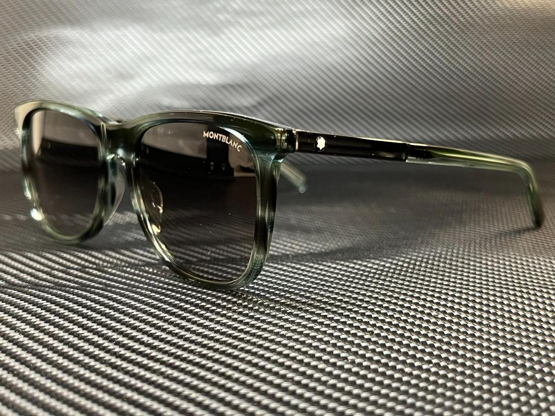 MONT BLANC MB0017S 009 Blue Men's Sunglasses 55 mm: MONT BLANC MB0017S 009 Blue Men's Sunglasses 55 mm Brand: Montblanc Type: Sunglasses Frame Color: Blue Style: Square Lens Technology: Gradient Lens Color: Gray Frame Material: Acetate Lens Material: P