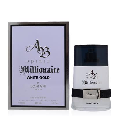 AB SPIRIT MILLIONAIRE WHITE GOLD/LOMANI EDP SPRAY 3.3 OZ (100 ML) (M): AB SPIRIT MILLIONAIRE WHITE GOLD/LOMANI EDP SPRAY 3.3 OZ (100 ML) (M) AB SPIRIT MILL WHITE GOLD EDP SPRAY 3.3 OZ LOMANI The BIDHAUS Guarantee: All items in this auction are guaranteed authentic and co
