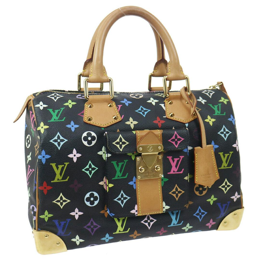 LOUIS VUITTON SPEEDY 30 HAND BAG SP0074 MONOGRAM MULTI COLOR M92642: LOUIS VUITTON SPEEDY 30 HAND BAG SP0074 MONOGRAM MULTI COLOR M92642 Features: Inner Pockets Outer Pockets Handle Style: Double Handles Pattern: Monogram Lining Material: Alcantara Bag Height: 8.3 Occa