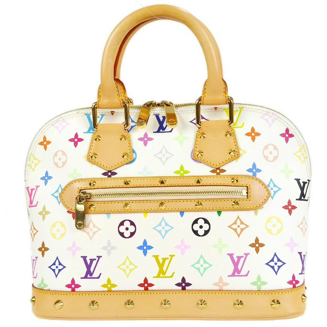 LOUIS VUITTON ALMA HAND BAG PURSE MONOGRAM MULTI-COLOR M92647 FL0094: LOUIS VUITTON ALMA HAND BAG PURSE MONOGRAM MULTI-COLOR M92647 FL0094 Bag Width: 12 in Closure: Zip Bag Height: 9 in Size: Medium Handle Style: Double Handles Handle Drop: 4 in Bag Depth: 6 in Exterior