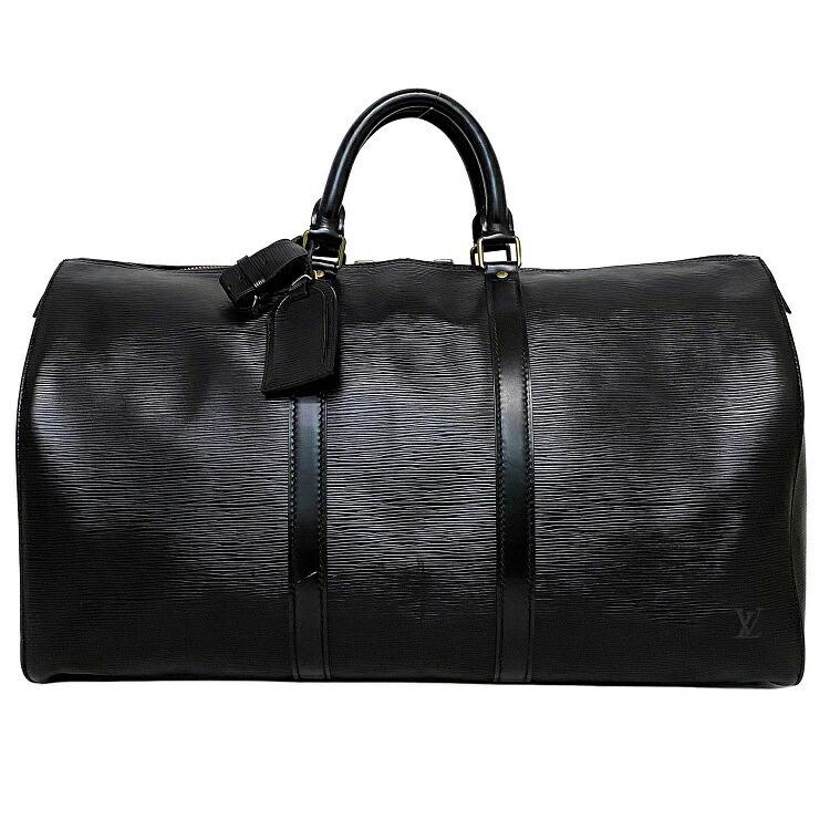 Louis Vuitton Boston Bag Keepol 50 Black Gold Noir Epi M42962 Leather VI0930 LOUIS VUITTON Business: Louis Vuitton Boston Bag Keepol 50 Black Gold Noir Epi M42962 Leather VI0930 LOUIS VUITTON Business Trip Brand: Louis Vuitton Line: Epi Type: Boston bag Material: Leather Leather: Color: Black Gold No
