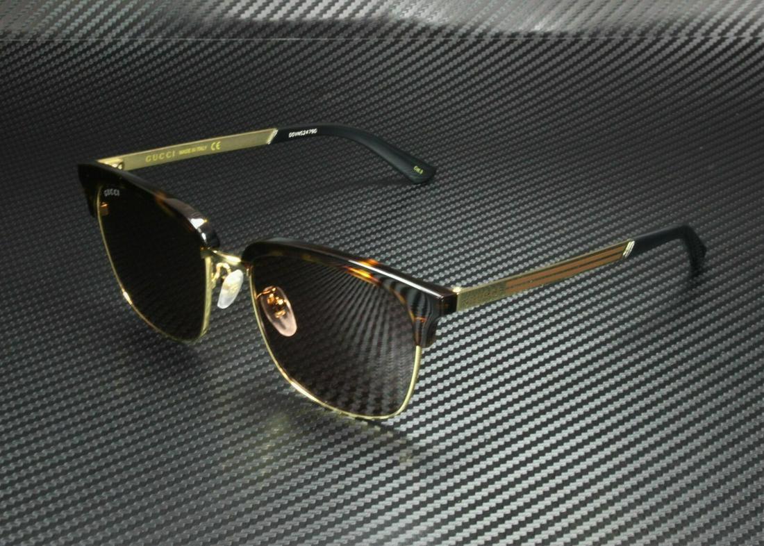 GUCCI GG0697S 002 Havana Gold Brown Square Men's Sunglasses 55 mm: GUCCI GG0697S 002 Havana Gold Brown Square Men's Sunglasses 55 mm Year Manufactured: 2020-2029 Pattern: Geometric Lens Technology: Anti-Reflective Polarized Character: Pouch Vintage: No Brand: Gucci F