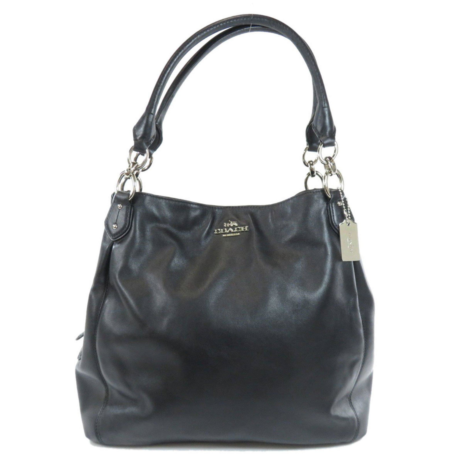 Coach F33393 Tote Bag Calf Ladies COACH: Coach F33393 Tote Bag Calf Ladies COACH Brand: Coach Model: F33393 logo tote bag Type: Tote bag Color: Black Outer Pocket: Zipper pocket Zipper pocket: Gender: Women Size (HxWxD): 32cm x 34cm x 11cm /