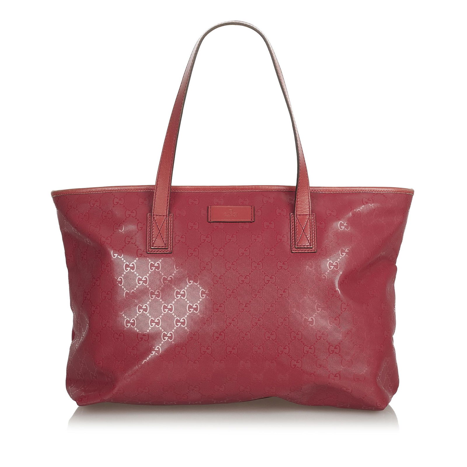 Gucci GG Imprime Tote Bag: Gucci GG Imprime Tote Bag This tote bag features vinyl body with leather trim flat leather handles a top zip closure and an interior zip pocket. Brand: Gucci Model: GG Imprime Tote Bag Origin: Italy C