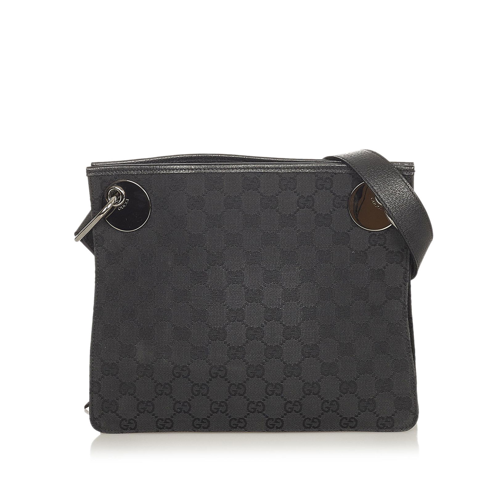 Gucci GG Canvas Eclipse Crossbody Bag: Gucci GG Canvas Eclipse Crossbody Bag The Eclipse crossbody bag features a canvas body with leather trim an adjustable flat leather strap an open top and interior zip and slip pockets. Brand: Gucci Mo